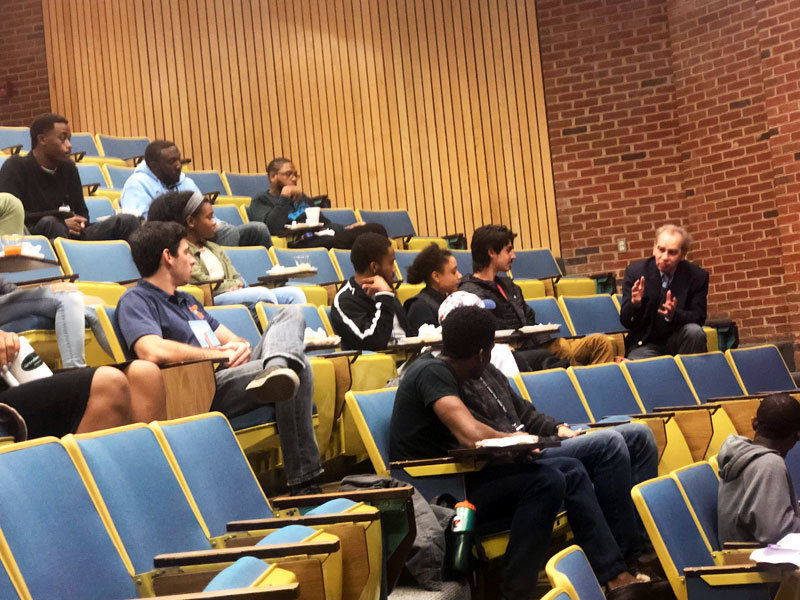 Dr. Juan Troncoso with students at University of Virginia - 2018