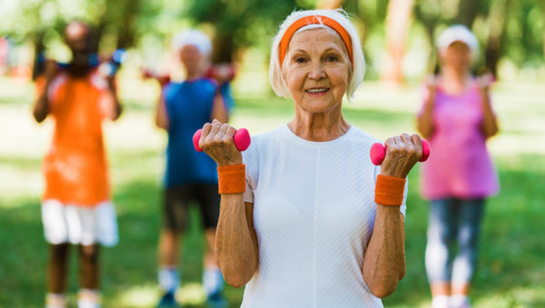 Elder woman exercising