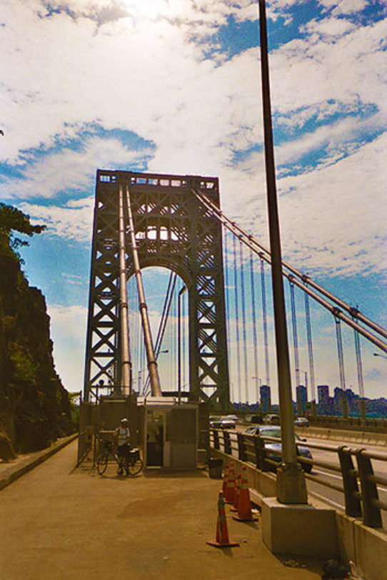 Jake Moskovitz bikeathon -  crossing George Washington Bridge to New York